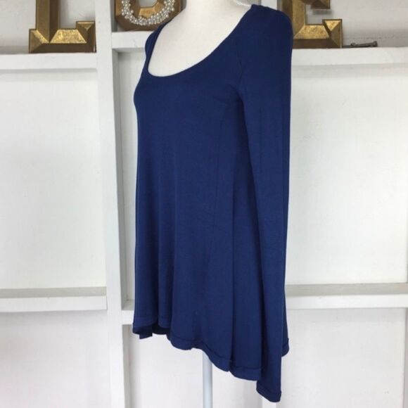 Free People Navy Swing Tunic Tee Ribbed Jersey XS - Picture 6 of 8